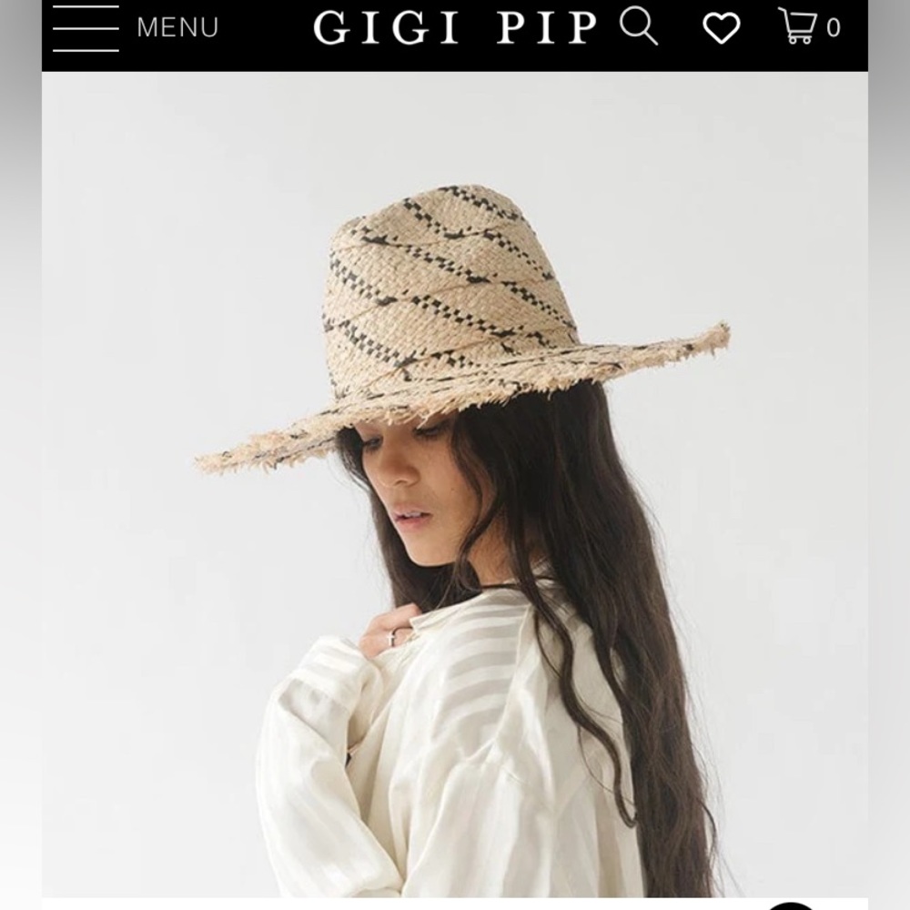 Gigi Pip Gemma Wide Brim Straw Hat - Size S ( 55 )